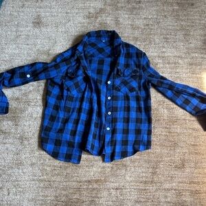 Blue and Black Checkered  Shirt